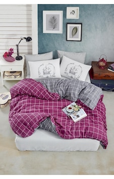 Newhome Ranforce Çift  Kişilik Nevresim Takımı Trendy colors Mor