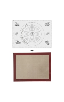 Beyaz Silikon Hamur Açma Matı 45x65 Cm + Isıya Dayanıklı Pişirme Altlığı 30x40 Cm Diğer Beyaz Silikon Hamur Açma Matı 45x65 Cm + Isıya Dayanıklı Pişirme Altlığı 30x40 Cm Diğer