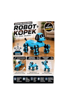 Uzaktan Kumandalı Şarjlı Robot Köpek Mavi Merdiven Çıkabilen Hareketli Oyuncak Uzaktan Kumandalı Şarjlı Robot Köpek Mavi Merdiven Çıkabilen Hareketli Oyuncak