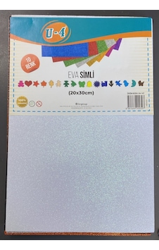 U-4 Eva Simli Köpük Kağıt 10 Renk 20x30cm Glitter Foam Sheet El İşi Okul Projesi U4-147