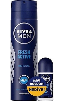 Nivea Men Fresh Active Hızlı Kuruma Erkek Sprey Deodorant 150 ML + Fresh Active Roll-On 25 ML Nivea Men Fresh Active Hızlı Kuruma Erkek Sprey Deodorant 150 ML + Fresh Active Roll-On 25 ML