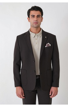 Slim Fit Torba Cep Esnek Pamuklu Kahverengi Ceket C 754 Slim Fit Torba Cep Esnek Pamuklu Kahverengi Ceket C 754