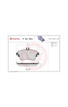 Mercedes A180d W176 On Fren Balatasi 2012-2018 Brembo P50094 Mercedes A180d W176 On Fren Balatasi 2012-2018 Brembo P50094