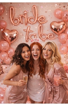 Bride To Be Imza Folyo Balon 10 Adet Rose Gold Balon 2 Adet 16 İnc Kalp Folyo Balon Canyon Rose Bride To Be Imza Folyo Balon 10 Adet Rose Gold Balon 2 Adet 16 İnc Kalp Folyo Balon Canyon Rose
