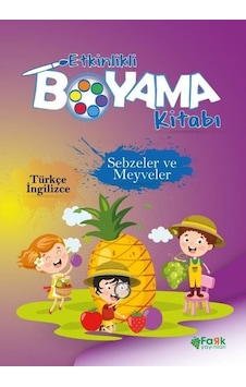 Sebzeler ve Meyveler - Etkinlikli Boyama Kitabı - Türkçe - İngilizce- Fark Yayınları Sebzeler ve Meyveler - Etkinlikli Boyama Kitabı - Türkçe - İngilizce- Fark Yayınları