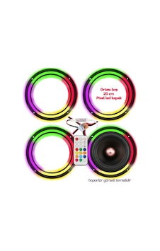 Poke PK-6051 Pixel Ledli 20 CM Animasyonlu Hoparlör Kapağı İçi Boş 4 Adet