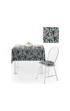 Kızılcık Desenli Yeşil Yapraklı Dijital Baskılı Petek Dokuma Masa Örtüsü 140x140 Kızılcık Desenli Yeşil Yapraklı Dijital Baskılı Petek Dokuma Masa Örtüsü 140x140