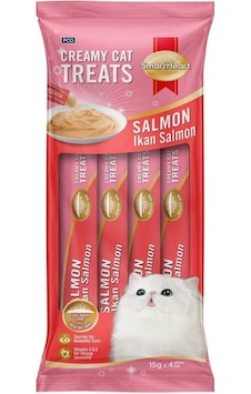 Smarthear Somonlu Krema Kedi Ödül Maması 15gr 4'lü Smarthear Somonlu Krema Kedi Ödül Maması 15gr 4'lü