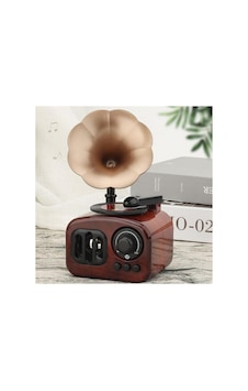 Klasik Radyo Görünümlü Gramofon Müzik Kutusu Retro Tarzı Ev Dekorasyon Hediyelik Süs Eşyası Kahverengi