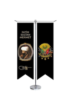 Osmanlı Padişahları - Fatih Sultan Mehmet Ve Osmanlı Arması-kırlangıç-saten T Direk 2li Masa Bayrağı 1 Osmanlı Padişahları - Fatih Sultan Mehmet Ve Osmanlı Arması-kırlangıç-saten T Direk 2li Masa Bayrağı 1