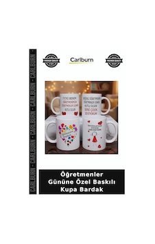 Öğretmenler Gününe Özel Baskılı Kupa Bardak Çay Bardağı Sürpriz Sunum Çok Renkli