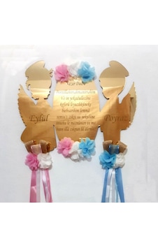 İkiz Bebek Pleksi Melekli Bebek Kapı Süsü Çok Renkli İkiz Bebek Pleksi Melekli Bebek Kapı Süsü Çok Renkli