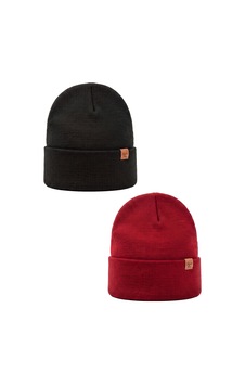 Sayzen Your Shine Unisex Basic Katlamalı 2'li Bere Set Siyah-bordo Sayzen Your Shine Unisex Basic Katlamalı 2'li Bere Set Siyah-bordo