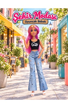 Halley Kot Pantolonlu Crop Tişörtlü Oyuncak Moda Bebeği - Pembe Saçlı - Eklemli Vücut Halley Kot Pantolonlu Crop Tişörtlü Oyuncak Moda Bebeği - Pembe Saçlı - Eklemli Vücut