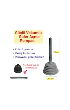 Gider Açma Pompası Körüklü Büyük Mutfak Banyo Duş Gideri