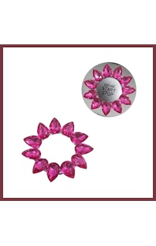 Storeşahin Kristal Damla Taşlı Start Stop Düğme Halkası Pembe Shn0720