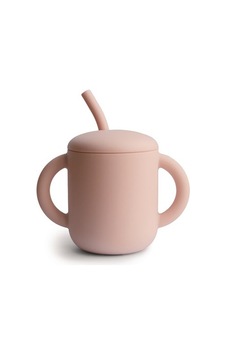 Mushie Pipetli Silikon Alıştırma Bardağı Blush