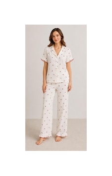 Pijamask Kadın Kısa Kollu Pamuklu Pijama Takım Kbeyaz Pijamask Kadın Kısa Kollu Pamuklu Pijama Takım Kbeyaz