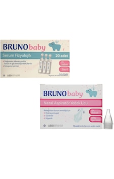 Bruno Baby Aspiratör Yedek Ucu 10'lu +Fizyolojik Damla 5 ML 20'li