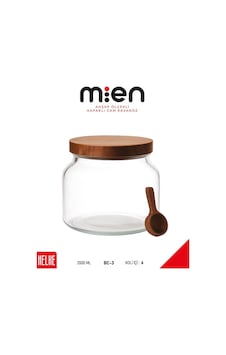 Mien Akasya Kapak Mega Cam Kavanoz 2000ml Ahşap - Şeffaf Mien Akasya Kapak Mega Cam Kavanoz 2000ml Ahşap - Şeffaf