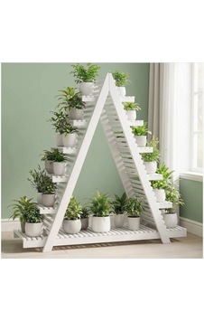 Ahşap A Formlu Dekoratif Çiçeklik Standı - 150x150 Cm Geniş Saksı Rafı Beyaz Ahşap A Formlu Dekoratif Çiçeklik Standı - 150x150 Cm Geniş Saksı Rafı Beyaz