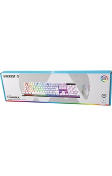 Beyaz Gökkuşağı Işıklı Usb Kablolu Oyuncu Klavye - Mouse Set 4887