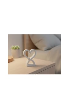 2'li Set Sonsuzluk Kalp Dekoratif Biblo Objeler - Modern Beyaz Başucu Aksesuarı 2'li Set Sonsuzluk Kalp Dekoratif Biblo Objeler - Modern Beyaz Başucu Aksesuarı