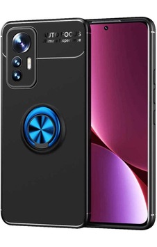 Xiaomi Mi 12 Lite Kılıf Zore Ravel Silikon Kapak Siyah-Mavi Xiaomi Mi 12 Lite Kılıf Zore Ravel Silikon Kapak Siyah-Mavi