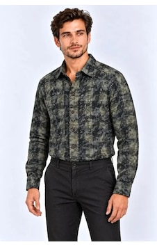 Zennamoda Erkek Ekose Kareli Batik Yıkamalı Şardonlu Uzun Kollu Regular Fit Oduncu Gömlek - Haki Zennamoda Erkek Ekose Kareli Batik Yıkamalı Şardonlu Uzun Kollu Regular Fit Oduncu Gömlek - Haki