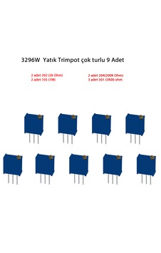 3296w Yatık Trimpot Çok Turlu Potansiyometre 9 Adet 3296w Yatık Trimpot Çok Turlu Potansiyometre 9 Adet