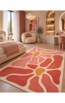 Büyük Papatya Desenli Dijital Baskı Halı - Pembe Modern Genç Ve Yatak Odası Halısı Çok Renkli Büyük Papatya Desenli Dijital Baskı Halı - Pembe Modern Genç Ve Yatak Odası Halısı Çok Renkli