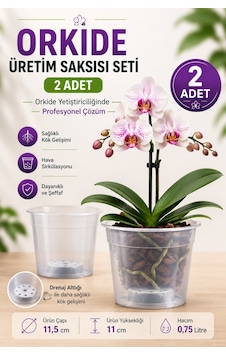 2 Li Orkide Üretim Saksısı Seti 0,75 Litre Şeffaf Orkide Saksısı Kök Görünümlü Drenajlı Saksı 2 Li Orkide Üretim Saksısı Seti 0,75 Litre Şeffaf Orkide Saksısı Kök Görünümlü Drenajlı Saksı