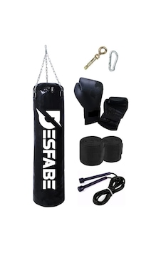 Desfabe Boxing Star 70x25 Cm Zincirli Boks Kum Torbası Siyah+askı Aparatı+boks Eldiveni+el Sargı Bandajı+atlama İp Çok Renkli Desfabe Boxing Star 70x25 Cm Zincirli Boks Kum Torbası Siyah+askı Aparatı+boks Eldiveni+el Sargı Bandajı+atlama İp Çok Renkli