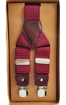 Unısex Bordo Puantiyeli Pantolon Askısı