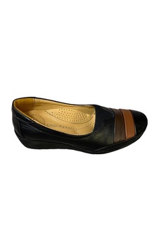Fastbrandshoes Kadın Dolgu Topuk Deri Ayakkabı Siyah Kahverengi - 661438205 Siyah Kahverengi