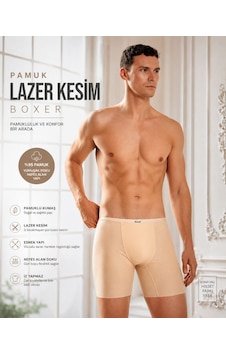 Berrak Erkek Pamuklu Lazer Kesim Boxer İz Yapmaz, Nefes Alan Premium Konfor Ten
