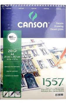 Canson 1557 180Gr A4 20 Yaprak Üstten Spiralli Canson 1557 180Gr A4 20 Yaprak Üstten Spiralli