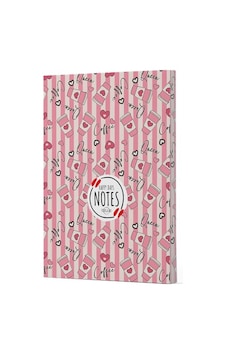 Kahve 8 - Yan Boyamalı Çizgili Defter Pembe Kahve 8 - Yan Boyamalı Çizgili Defter Pembe