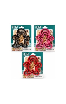 3 Boy Metal Silikon Kenar Kılıflı Kurabiye Kalıp Seti 8 X 5.5cm - 9.5 X 8cm - 13.5 X 11cm - Herhangi Çok Renkli