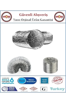 Alüminyum Telli Baca Flexi - Aspiratör Borusu - Çap:127mm Boy:2mt Alüminyum Telli Baca Flexi - Aspiratör Borusu - Çap:127mm Boy:2mt