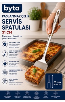 31 Cm Paslanmaz Çelik Servis Kaşığı Dayanıklı Çok Amaçlı Mutfak Sunum Kaşığı Gri