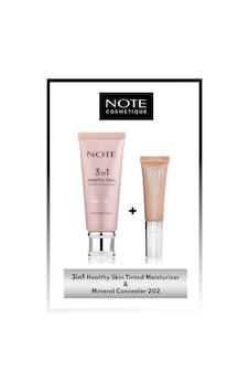 Note Cosmetics 3 in 1 Tinted Ton Eşitleyici 50 SPF Krem & Mineral Concealer 202 Göz Altı Kapatıcısı Makyaj Seti Note Cosmetics 3 in 1 Tinted Ton Eşitleyici 50 SPF Krem & Mineral Concealer 202 Göz Altı Kapatıcısı Makyaj Seti