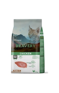 Bravery Tahılsız Tavuklu Yavru Kedi Maması 2 KG Bravery Tahılsız Tavuklu Yavru Kedi Maması 2 KG