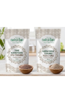 100 Gr Psyllium Seti : 50 Gr Tane Karnıyarık Otu Tohumu Ve 50 Gr Karnıyarık Tohumu Unu / Tozu / Glut