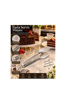 Paslanmaz Çelik Pasta Servis Spatulası Kek Ve Tatlı Servis Küreği Gümüş