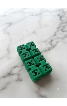 Creeper Desenli Mafsallı Hareketli Stres Çarkı Küpü - 3d Üretim Çocuk Ve Hediye Oyuncak