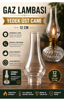 12 Cm Gaz Lambası Yedek Üst Camı Dekoratif Ve Nostaljik Gaz Lambaları İle Uyumlu Şeffaf Cam Fanus 12 Cm Gaz Lambası Yedek Üst Camı Dekoratif Ve Nostaljik Gaz Lambaları İle Uyumlu Şeffaf Cam Fanus