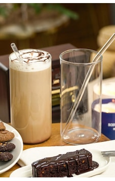 Heda Porselen Pipetli Isıya Dayanıklı Cam Meşrubat Bardağı 2'li 420 ML Heda Porselen Pipetli Isıya Dayanıklı Cam Meşrubat Bardağı 2'li 420 ML
