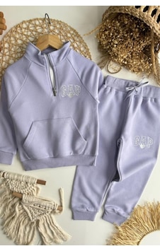 Noble Kids Kız Çocuk Fermuar Detaylı Dik Yaka Eşofman Takımı Lila Noble Kids Kız Çocuk Fermuar Detaylı Dik Yaka Eşofman Takımı Lila