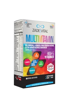 Zade Vital Multivitamin Takviye Edici Gıda 30 Bitkisel Kapsül